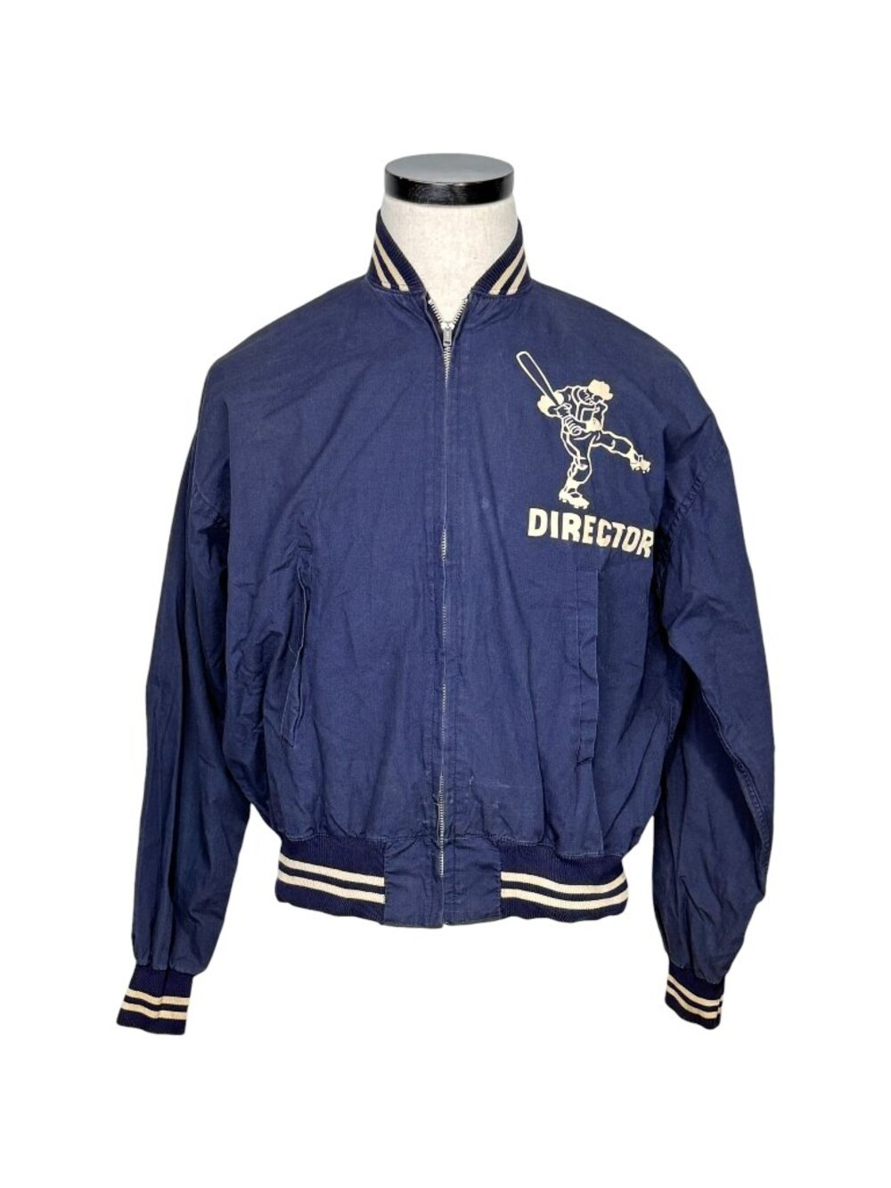 Vintage 1960s Oliver Bros Parma Heights Director Baseball Jacket XL Blue Cotton